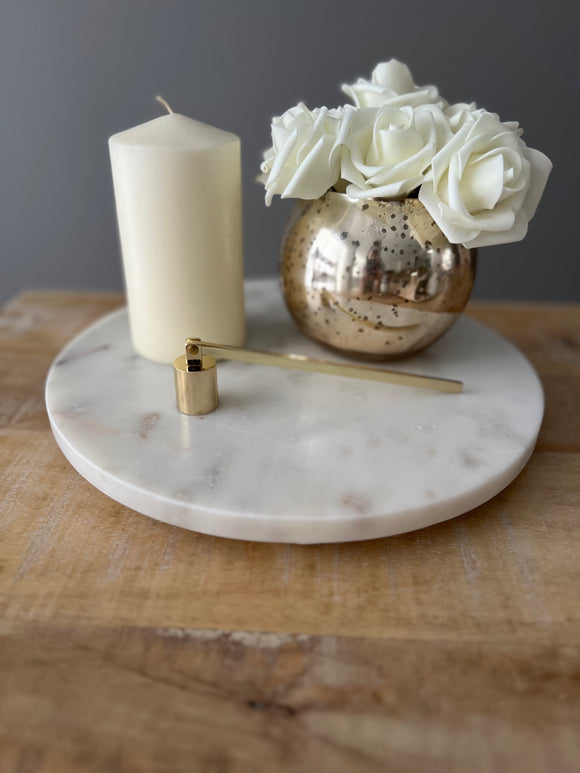 White Marble Footed Tray