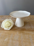 Pedestal Tray with Gold Rim