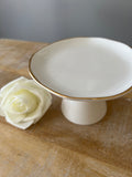 Pedestal Tray with Gold Rim