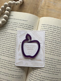 Acrylic Apple Bookmark/ Paper Clip