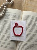 Acrylic Apple Bookmark/ Paper Clip