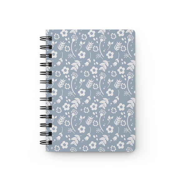 Wildflower Spiral Bound Journal- Blue