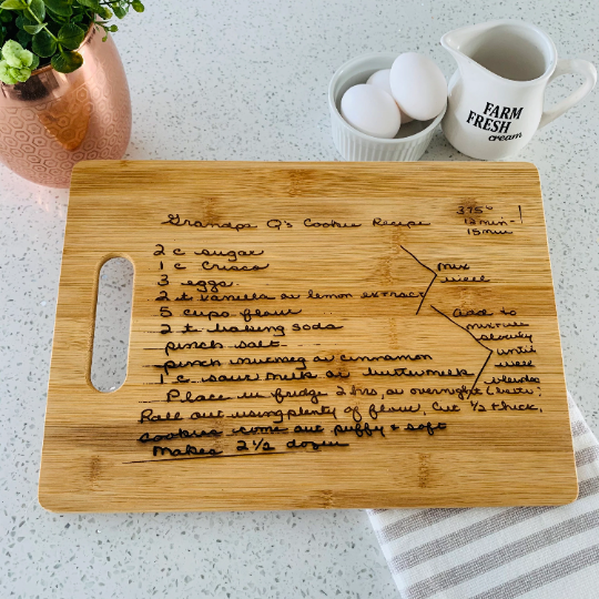 Handwritten Recipe Engraved Cutting Board – Paisley Grace Makery