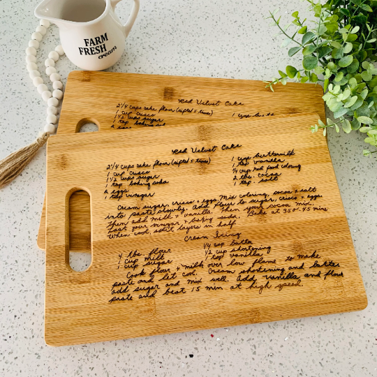 Handwritten Engraved Recipe Board