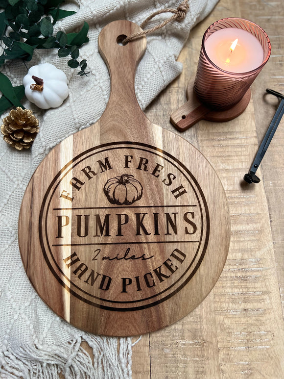 Farm Fresh Pumpkins Wood Board