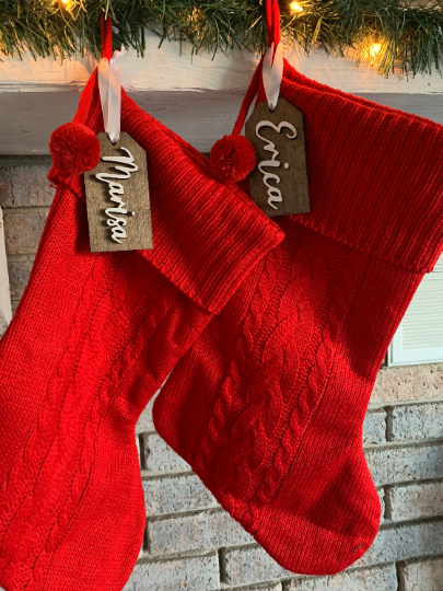 Christmas Stocking Tags Large Personalized Name Tags for Christmas  Stockings Customizable Gift Tag Tag for Stockings and Gift 